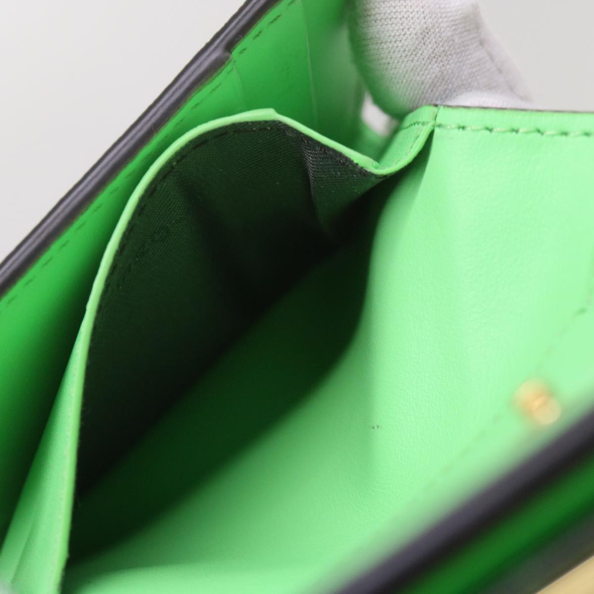 FENDI Mamma Baguette Shoulder Bag Leather Green 68908A
