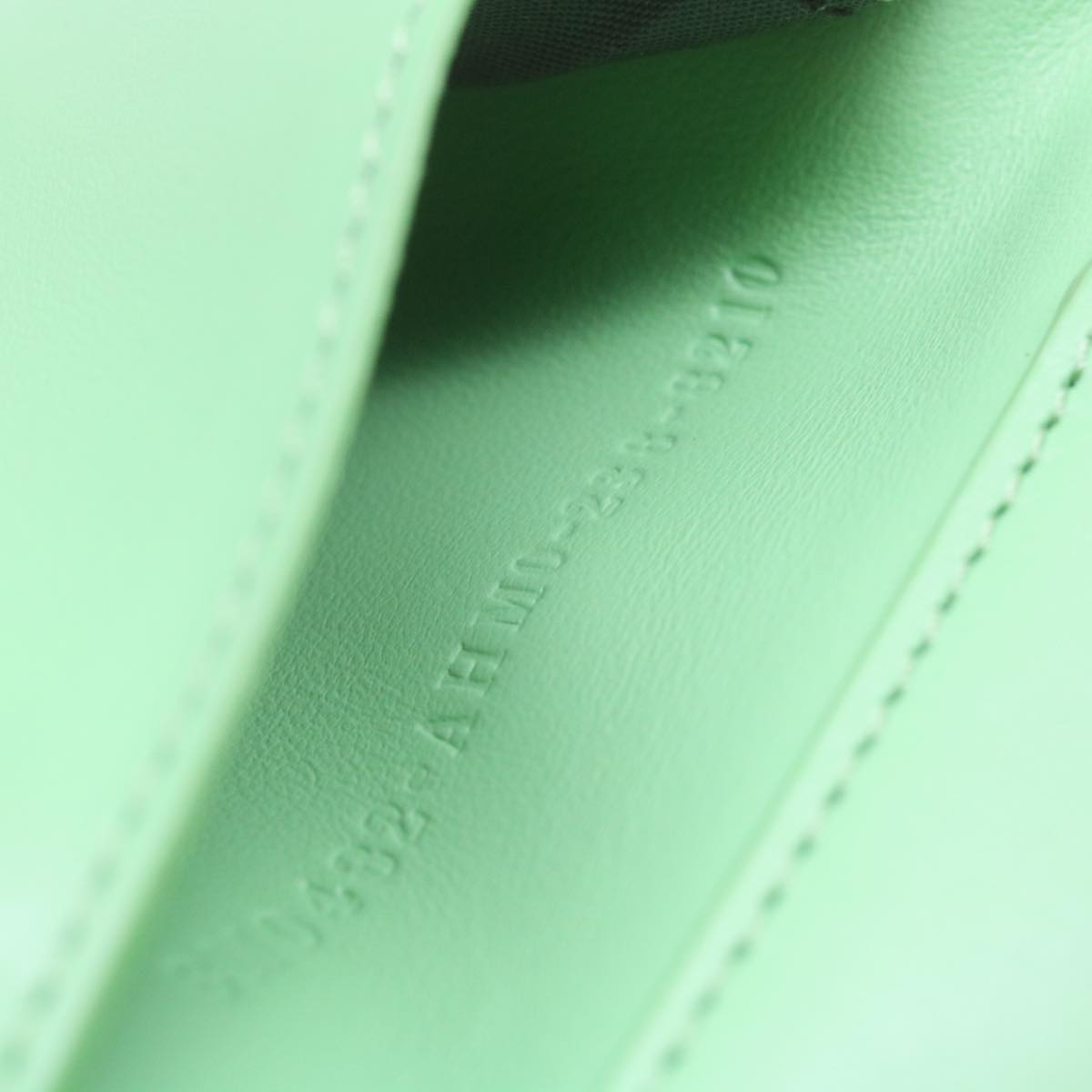 FENDI Mamma Baguette Shoulder Bag Leather Green 68908A