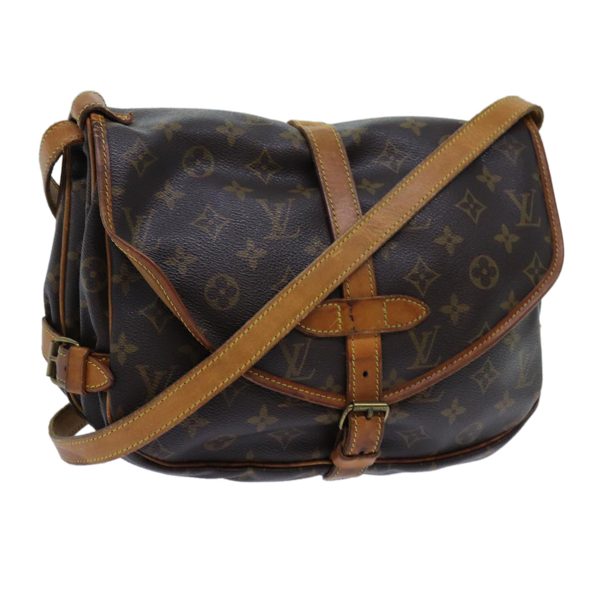 LOUIS VUITTON Monogram Saumur 30 Shoulder Bag M42256 LV 68910
