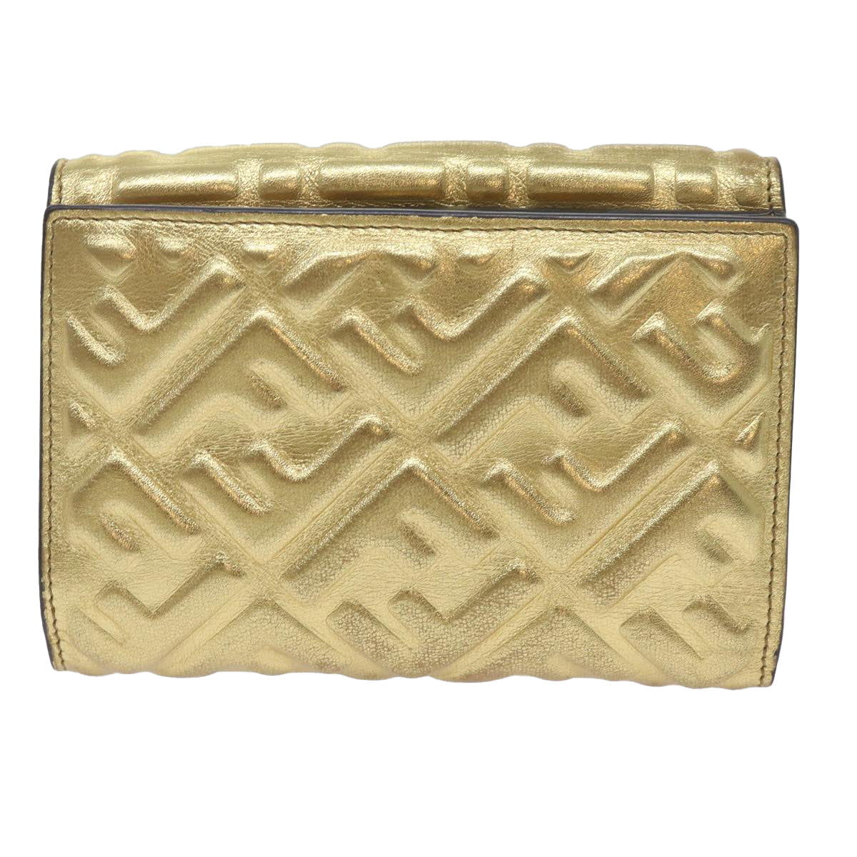 FENDI Zucca Canvas Mamma Wallet Gold 68984