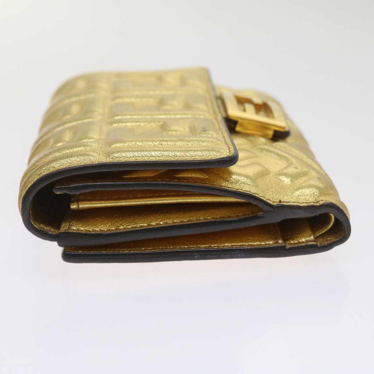 FENDI Zucca Canvas Mamma Wallet Gold 68984