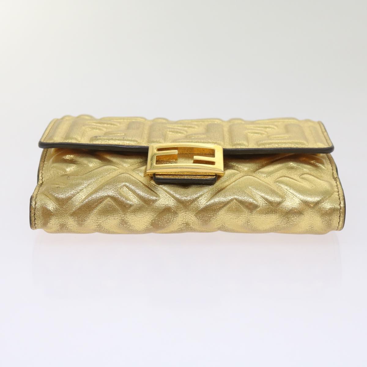 FENDI Zucca Canvas Mamma Wallet Gold 68984
