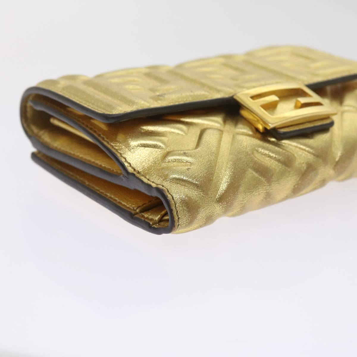 FENDI Zucca Canvas Mamma Wallet Gold 68984