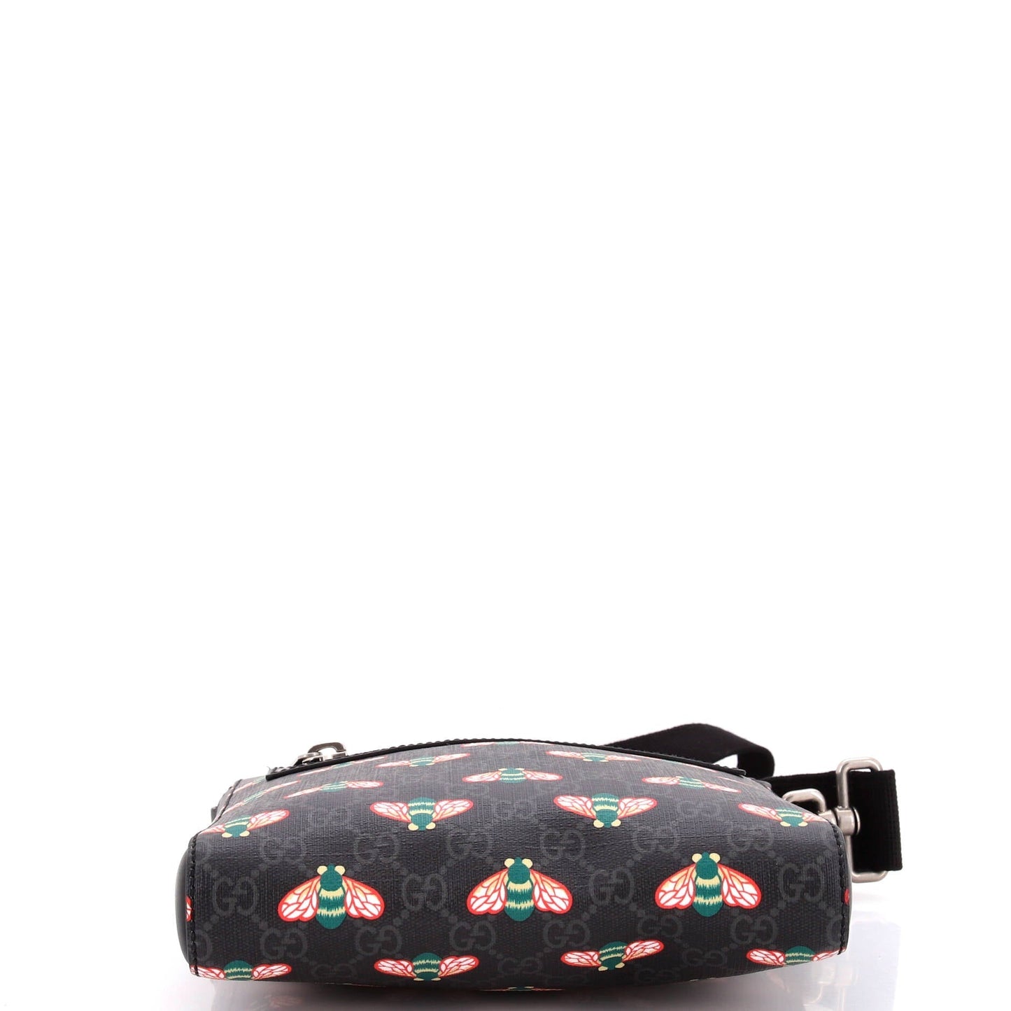 Front Zip Messenger Bestiary Bee Print GG Coated Canvas Small