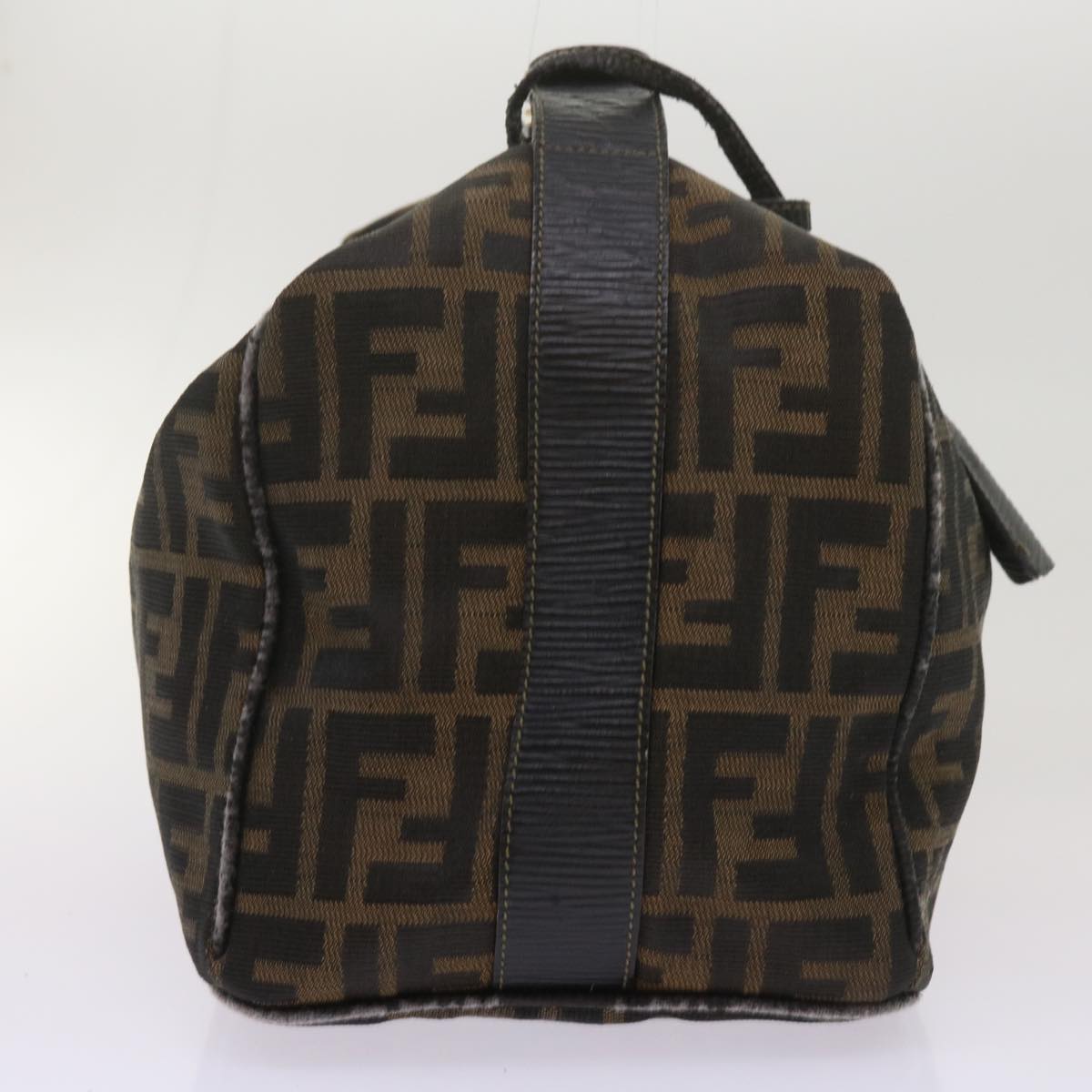 FENDI Zucca Canvas Vanity Hand Bag Brown Black 69040
