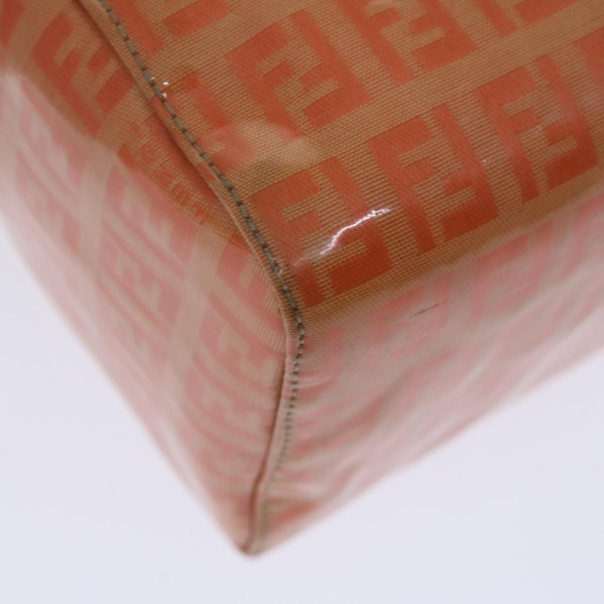 FENDI Zucchino Canvas Mamma Baguette Shoulder Bag Orange 69113