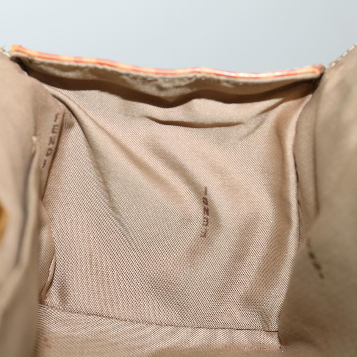 FENDI Zucchino Canvas Mamma Baguette Shoulder Bag Orange 69113