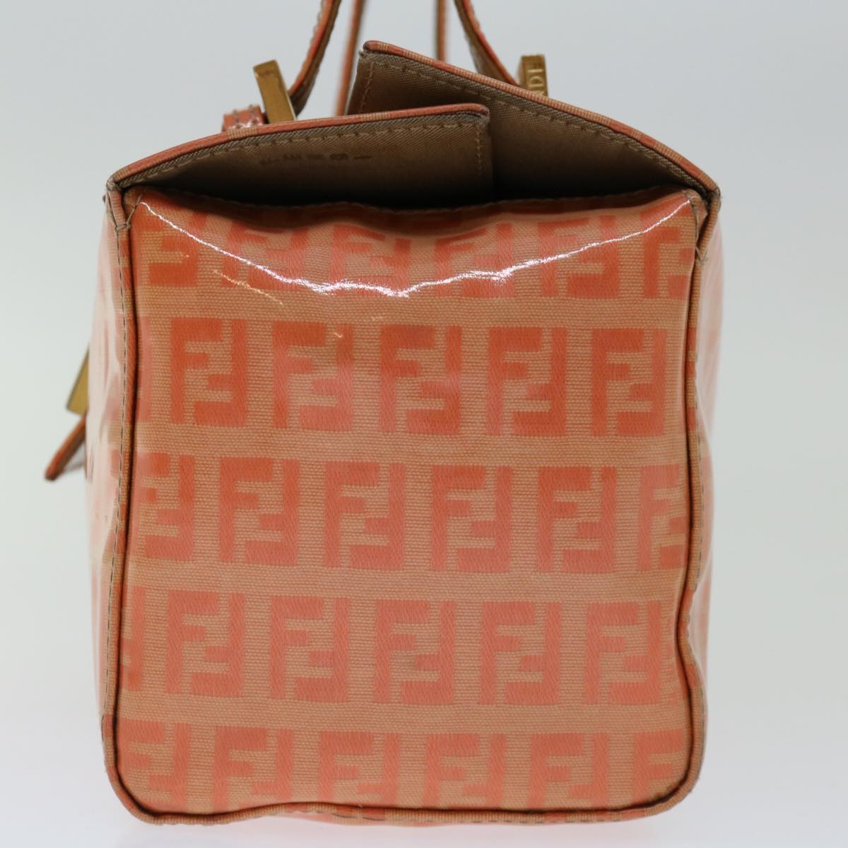 FENDI Zucchino Canvas Mamma Baguette Shoulder Bag Orange 69113
