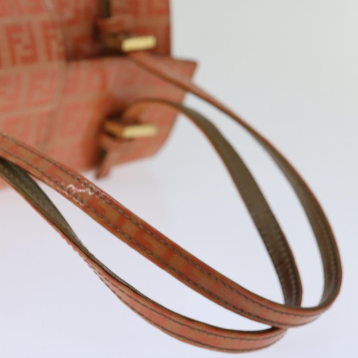 FENDI Zucchino Canvas Mamma Baguette Shoulder Bag Orange 69113