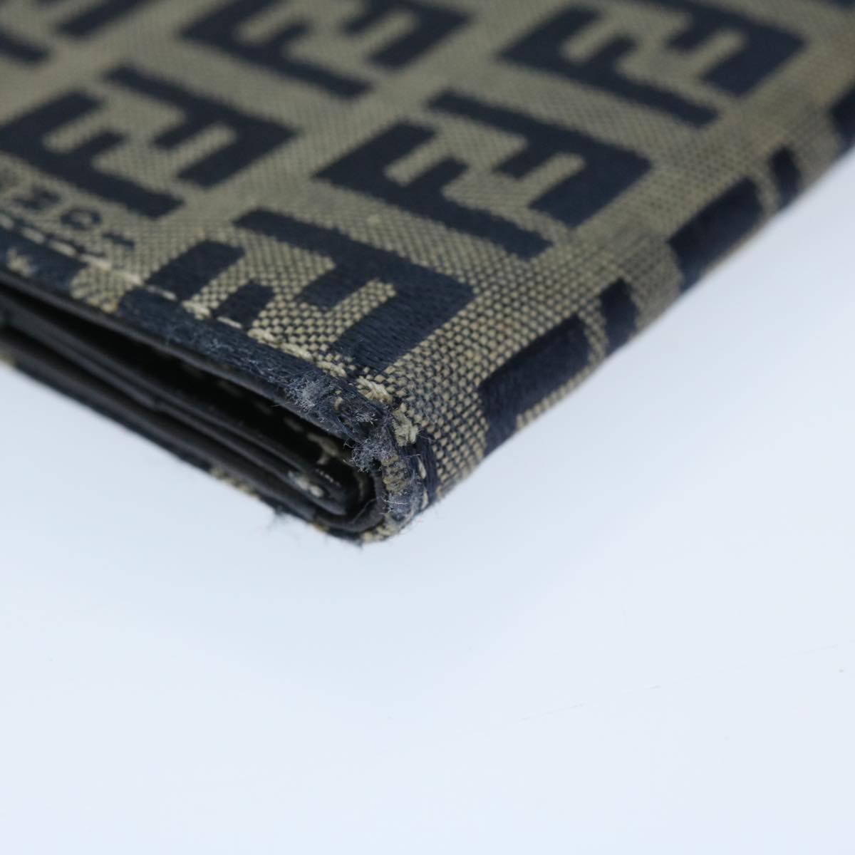 FENDI Zucchino Canvas Long Wallet Navy 69136