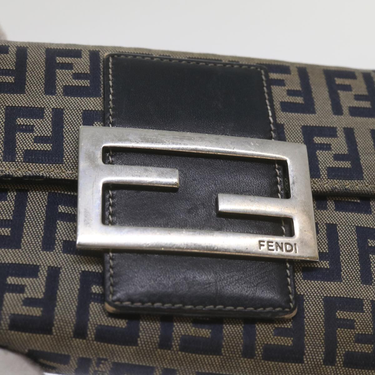 FENDI Zucchino Canvas Wallet Navy 69148