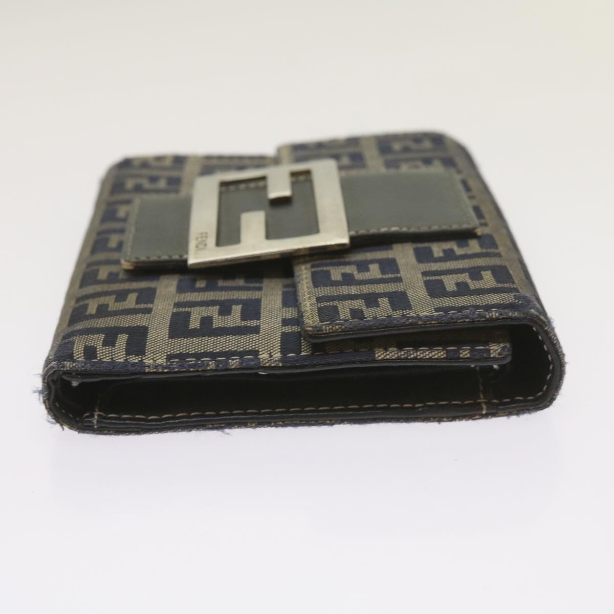 FENDI Zucchino Canvas Wallet Navy 69148