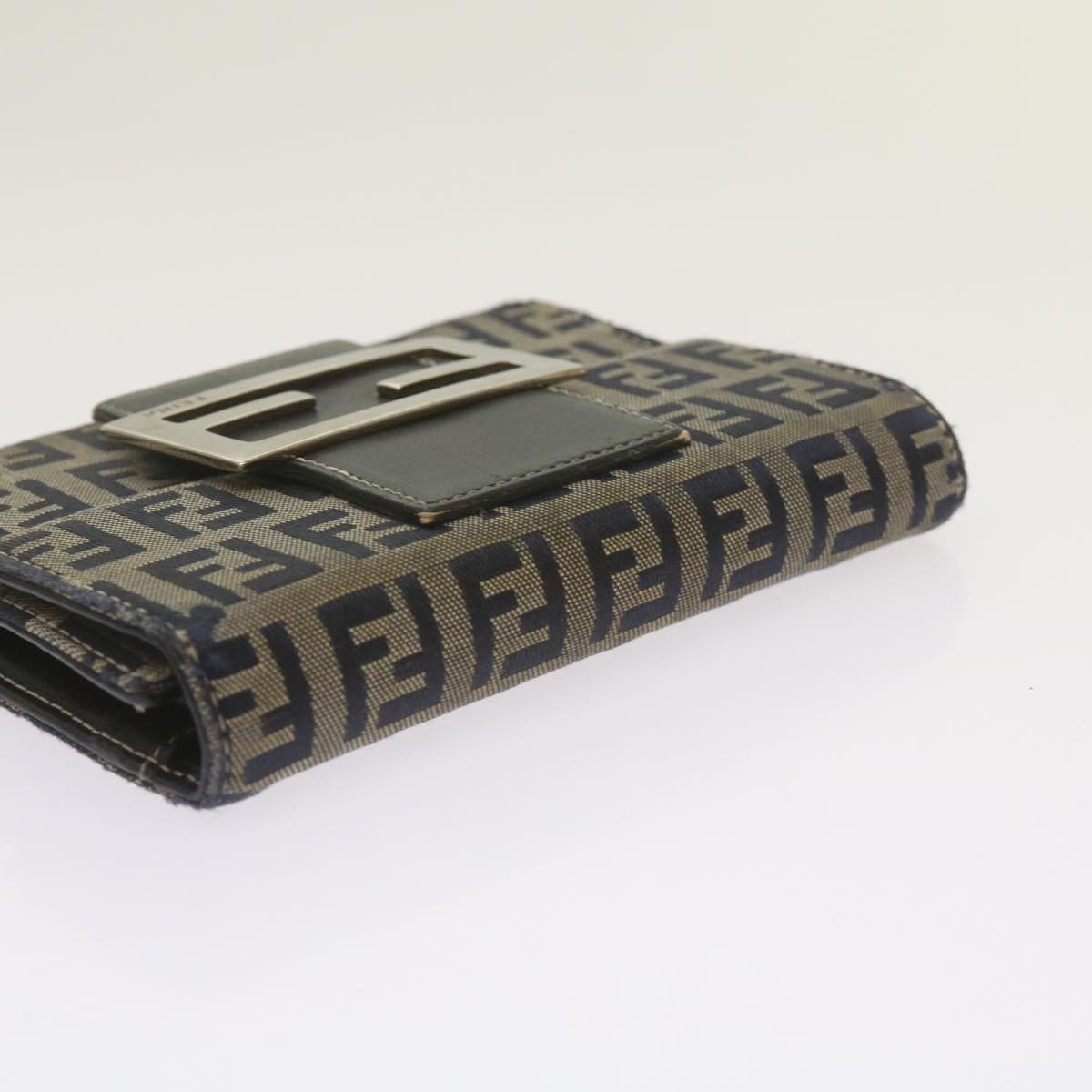 FENDI Zucchino Canvas Wallet Navy 69148