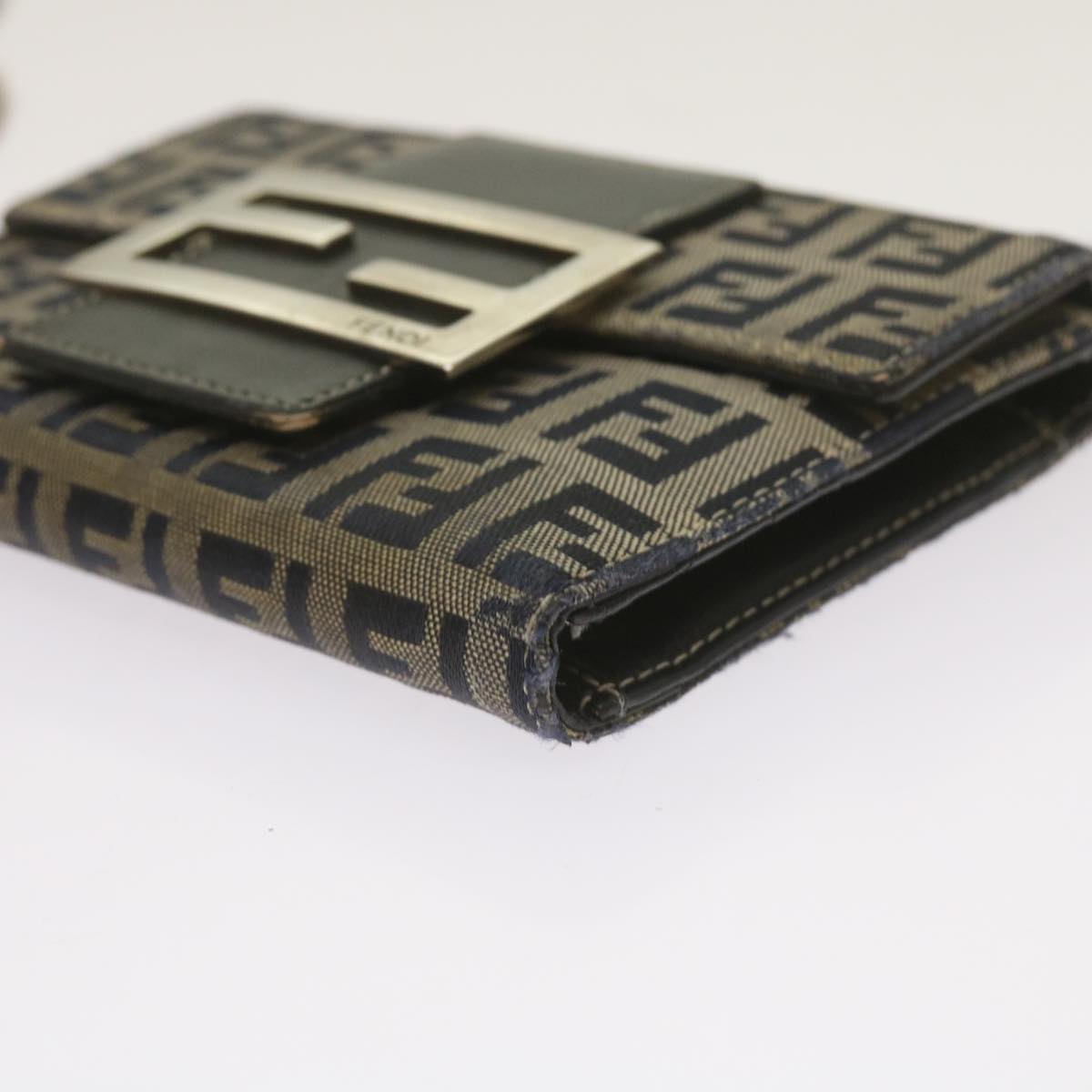FENDI Zucchino Canvas Wallet Navy 69148