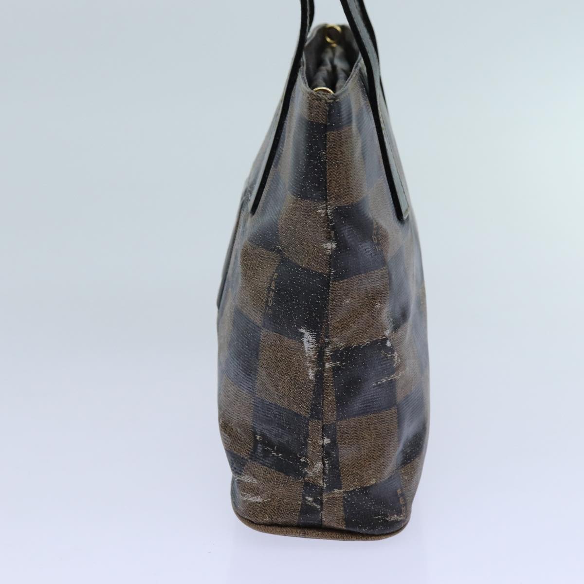 FENDI Pecan Canvas Hand Bag 2way Brown Black 69215