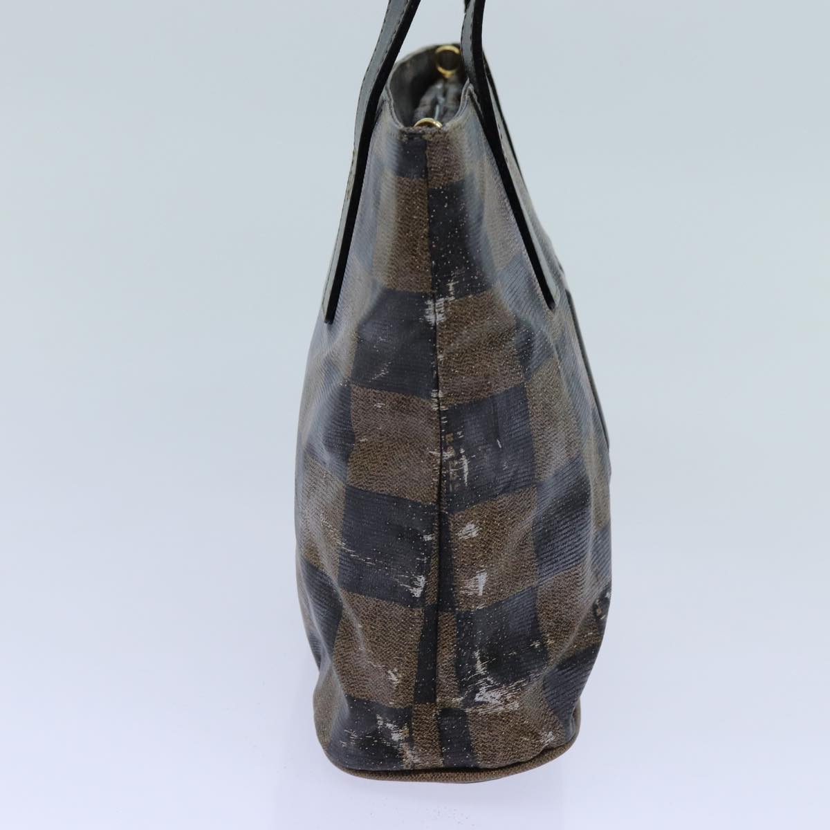 FENDI Pecan Canvas Hand Bag 2way Brown Black 69215