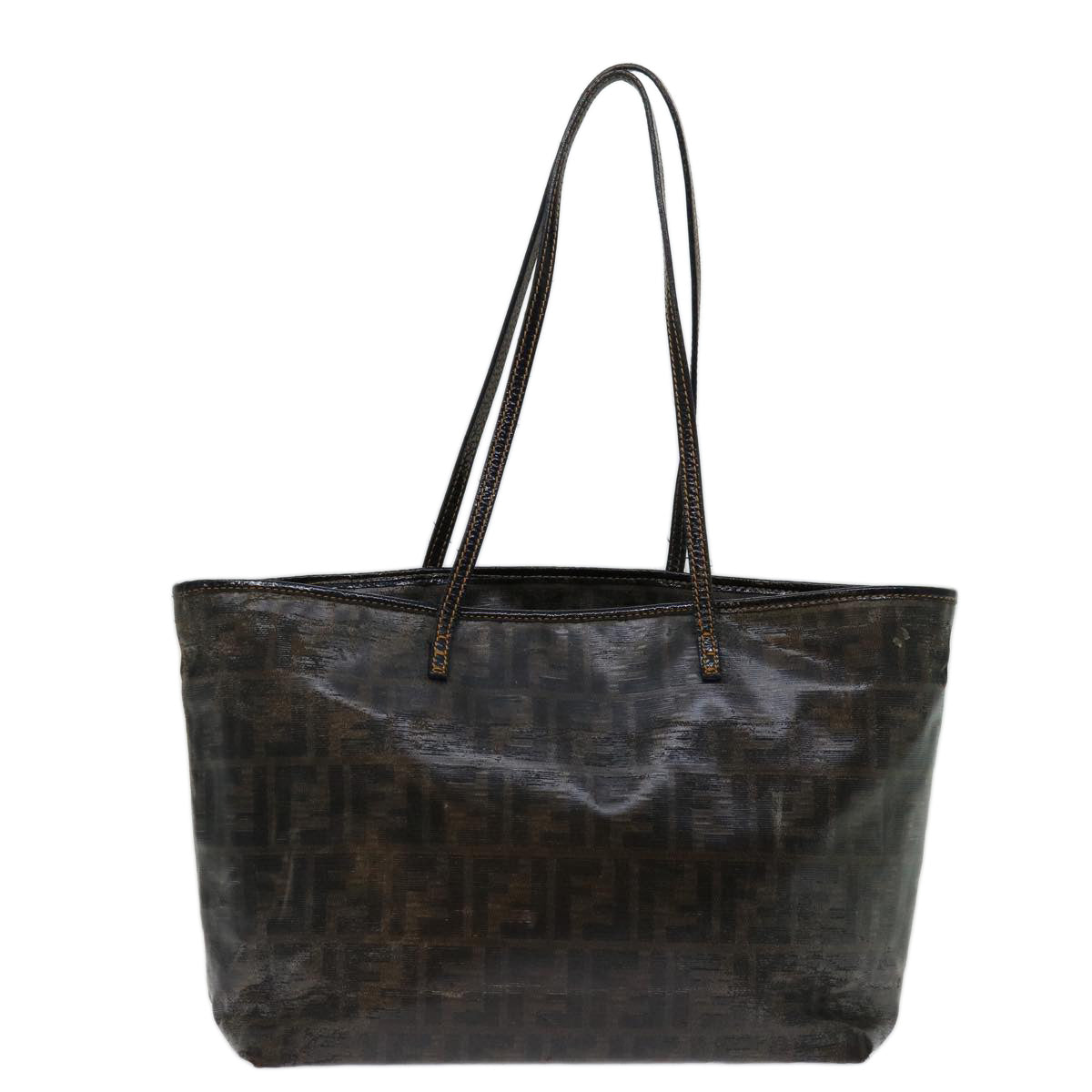 FENDI Zucca Canvas Tote Bag Black Brown 69237