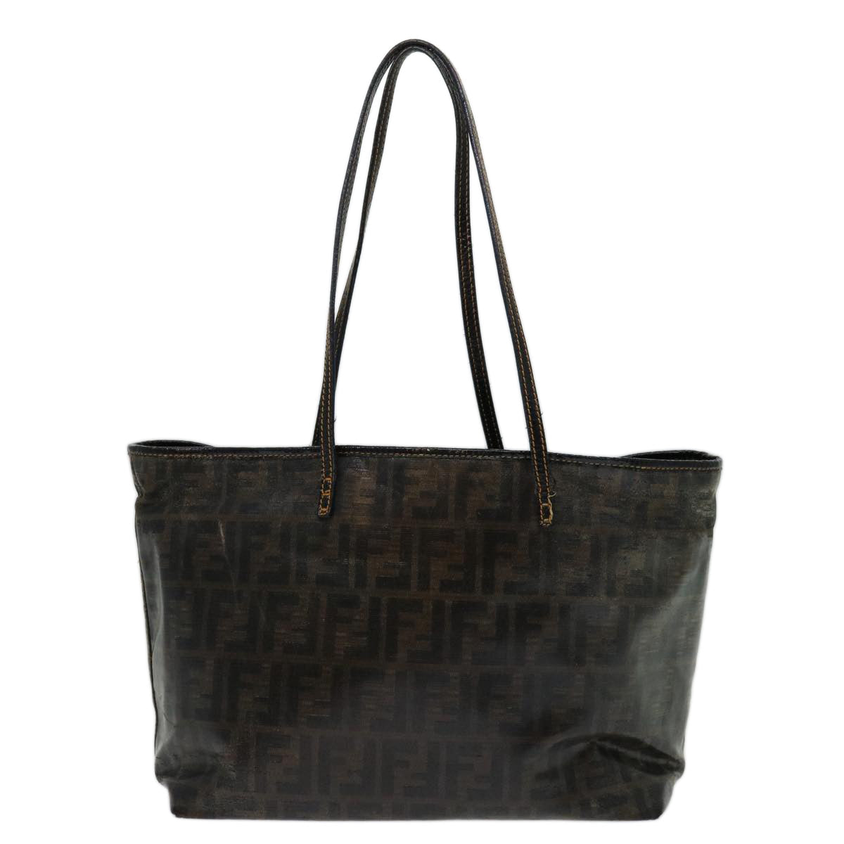 FENDI Zucca Canvas Tote Bag Black Brown 69237