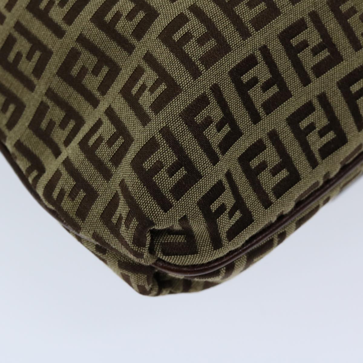 FENDI Zucchino Canvas Mammaget Shoulder Bag Beige 69329
