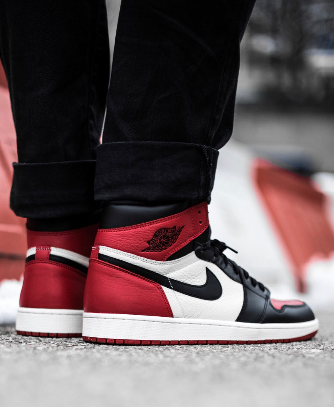 GLM - AJ1 black red toe