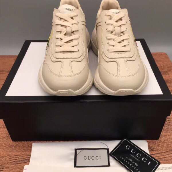 GLM-GCI  Ivory Leather Rhyton Square Logo Sneaker 048