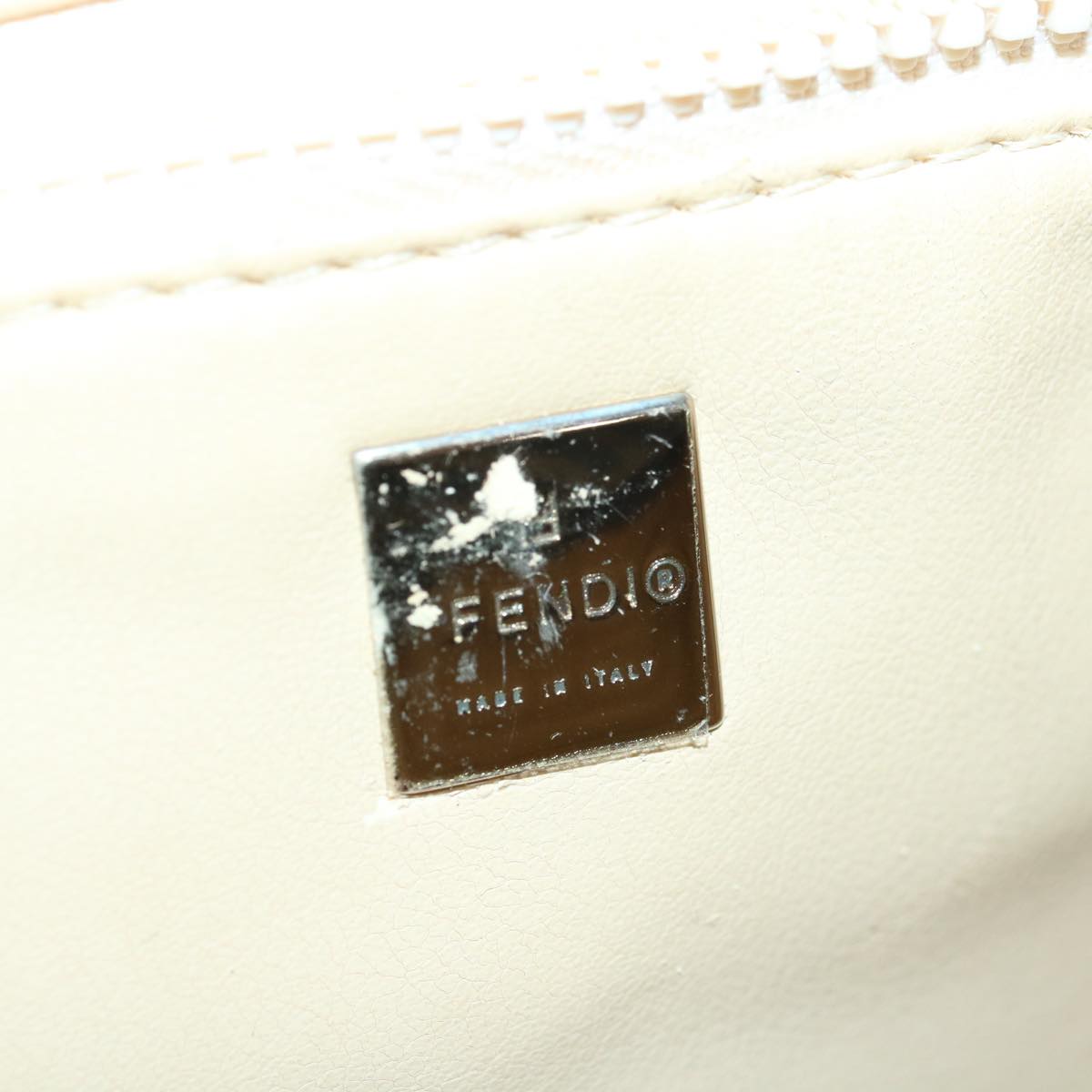 FENDI Zucca Canvas Vanity Hand Bag Brown Black 69671
