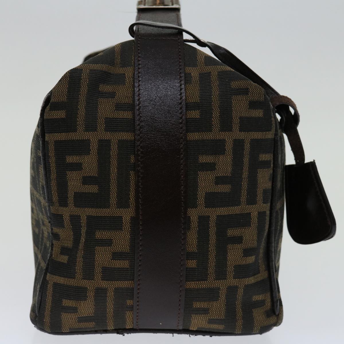 FENDI Zucca Canvas Vanity Hand Bag Brown Black 69671
