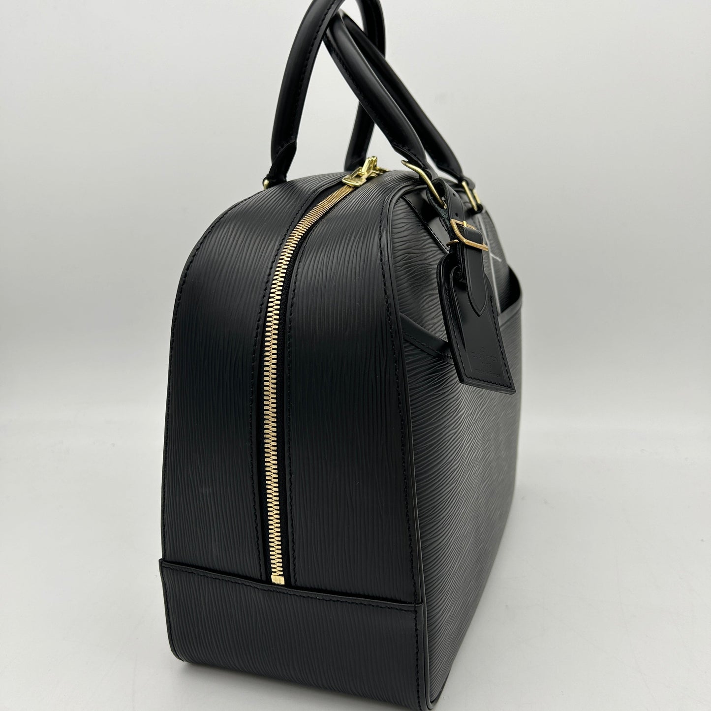 Louis Vuitton Black Epi Deauville Bowling Vanity Handbag