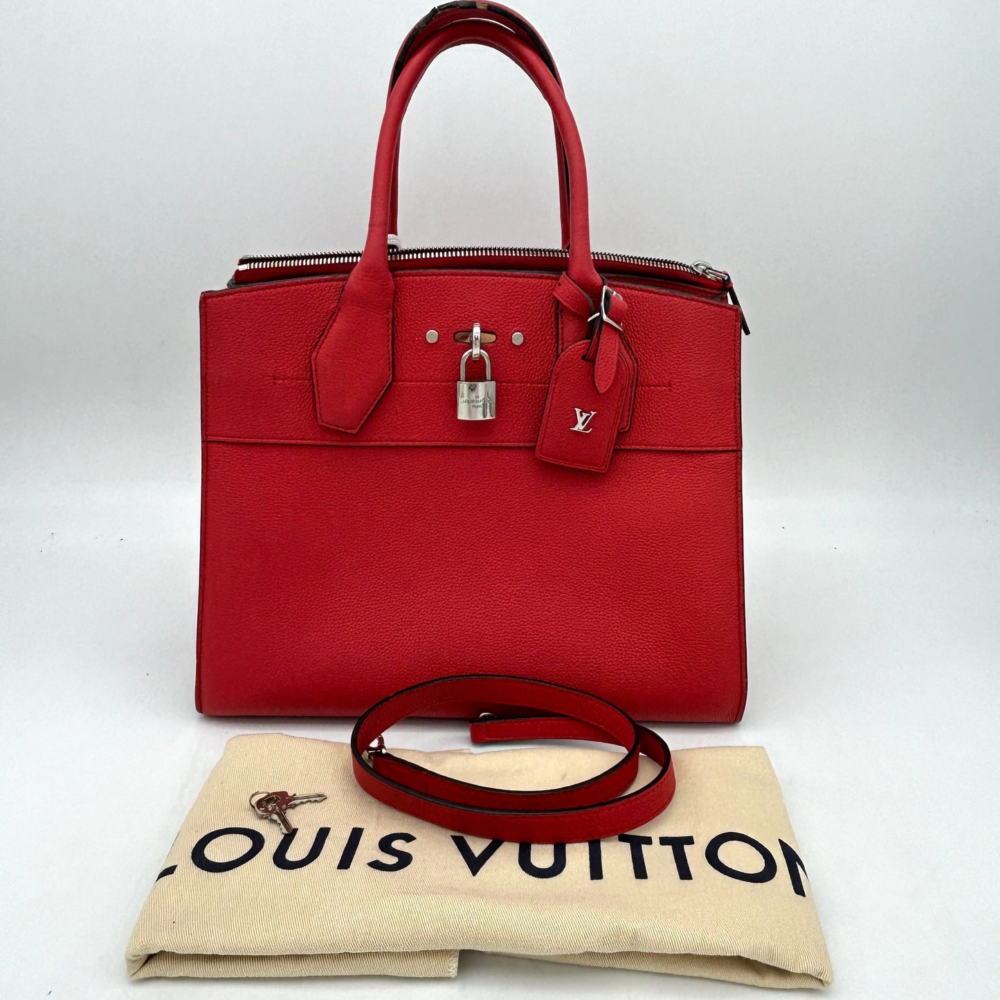 Louis Vuitton City Steamer PM Red Leather Bag