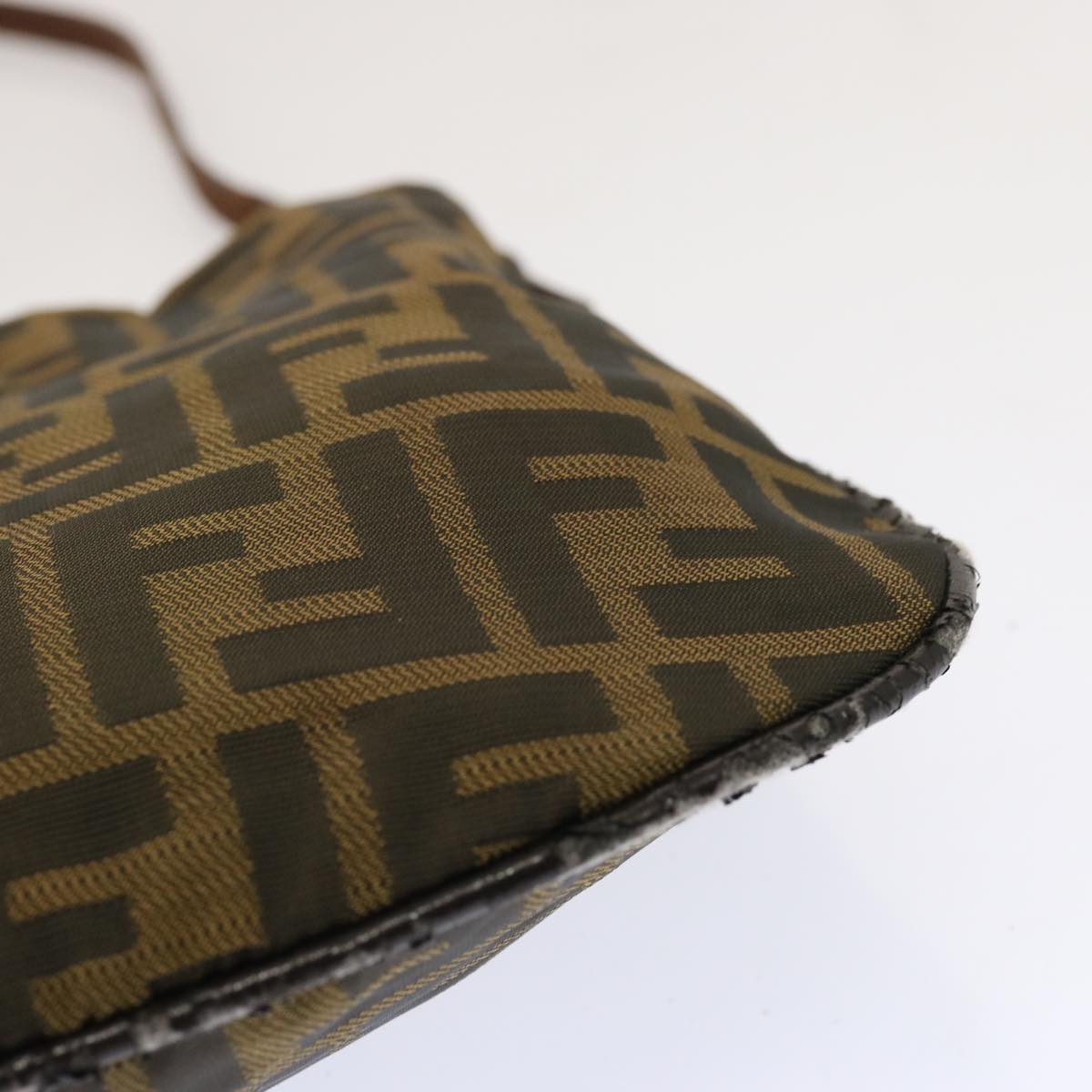 FENDI Zucca Canvas Accessory Pouch Brown Black 69962