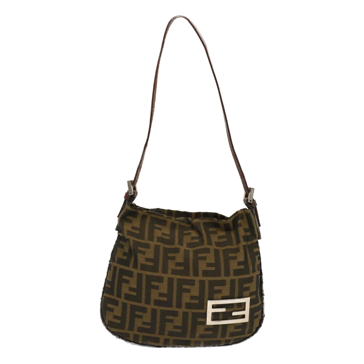 FENDI Zucca Canvas Accessory Pouch Brown Black 69962