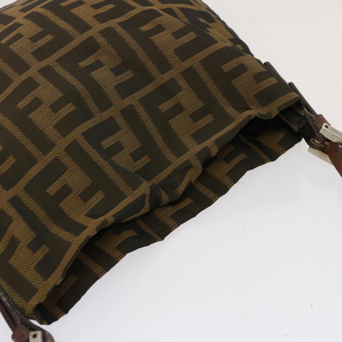 FENDI Zucca Canvas Accessory Pouch Brown Black 69962