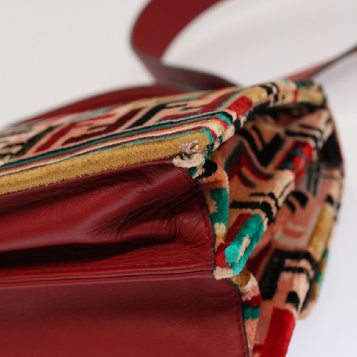 FENDI Zucca Canvas Canai Hand Bag 2way Pink Red 69973A
