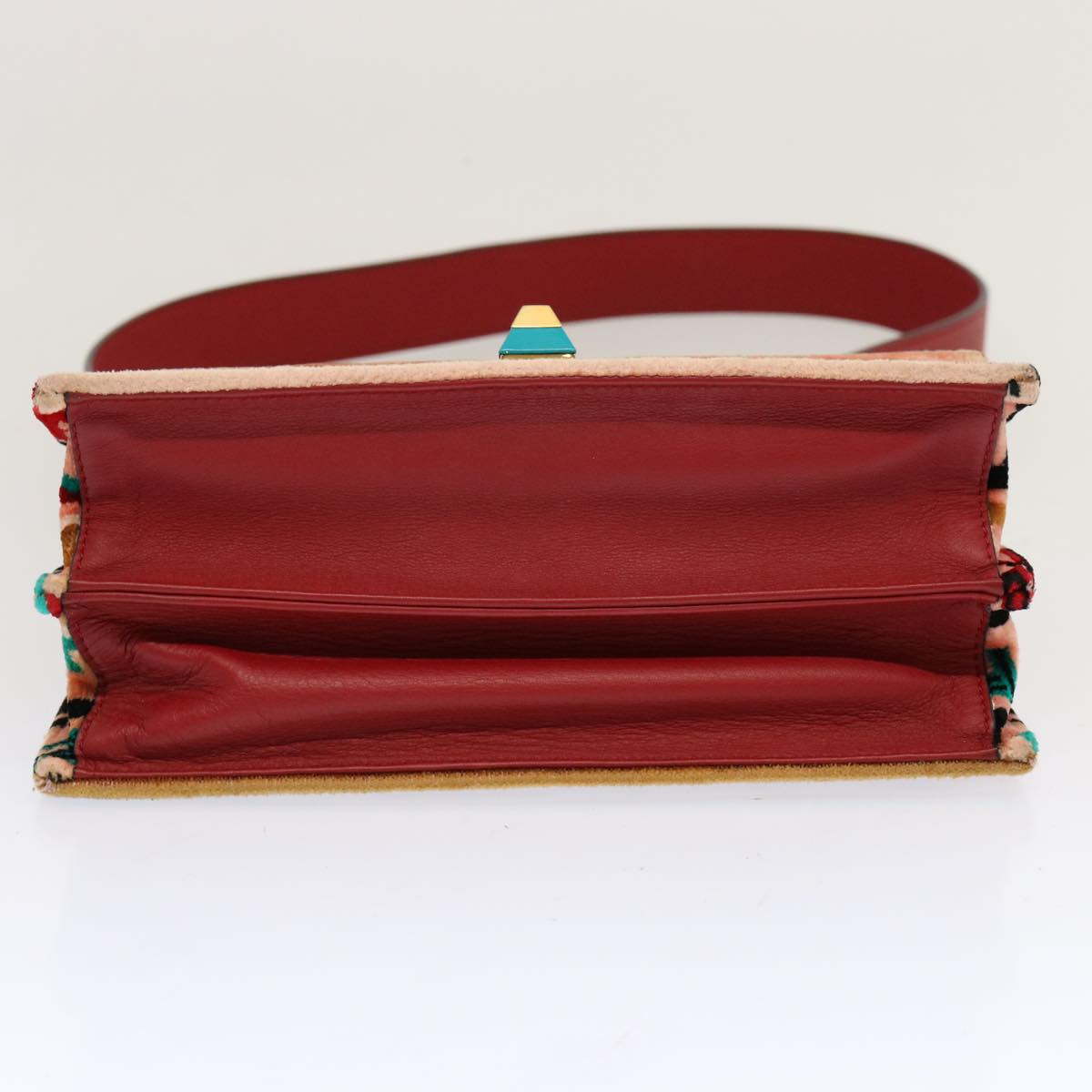 FENDI Zucca Canvas Canai Hand Bag 2way Pink Red 69973A