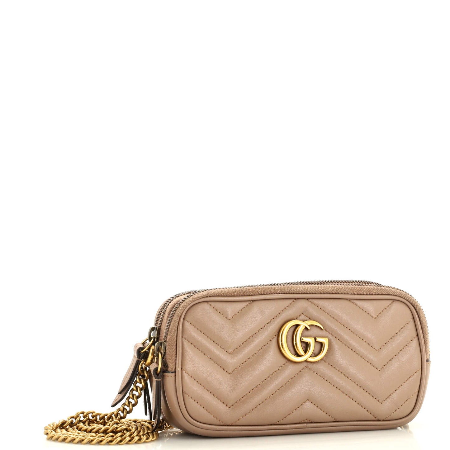 GG Marmont Triple Zip Chain Bag Matelasse Leather Mini