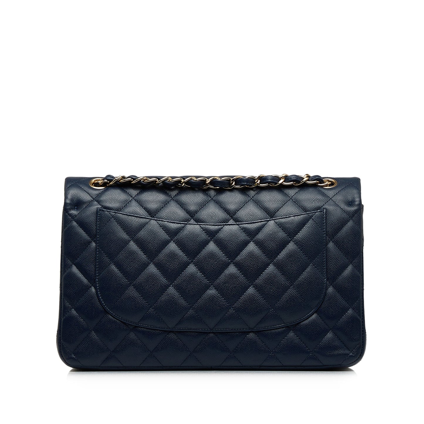 Chanel Classic Double Flap Jumbo Dark Blue Caviar gold
