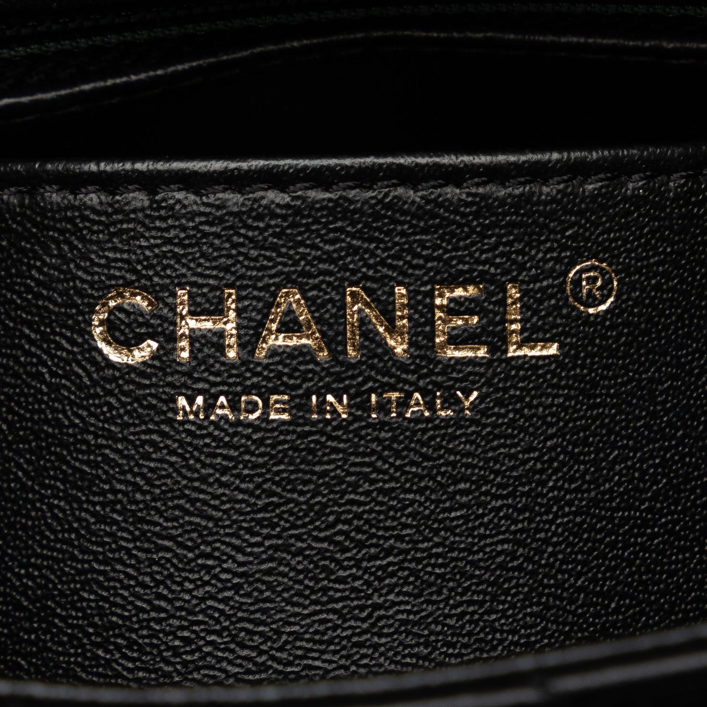 Chanel Reverse Round Mini Black Quilted Chevron Lambskin Gold