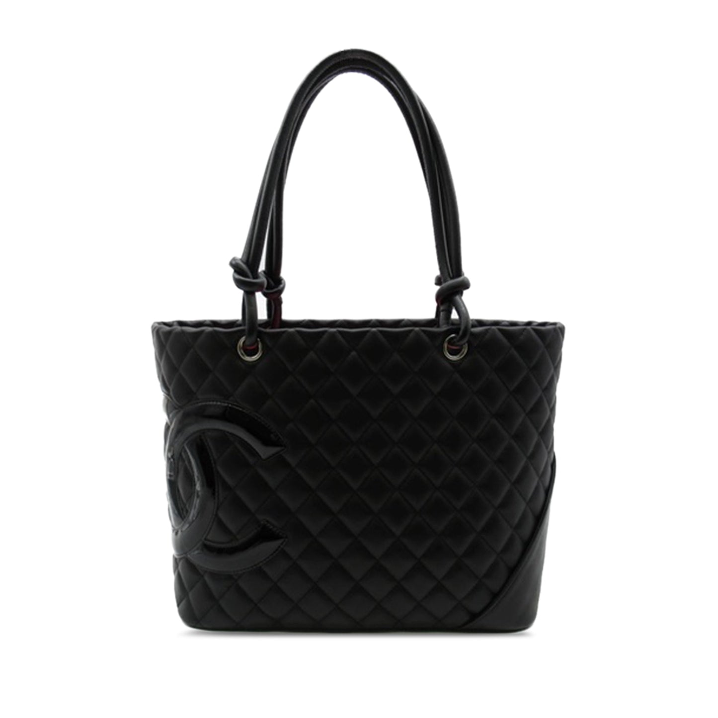 Chanel Cambon Ligne Tote Black Calfskin Silver