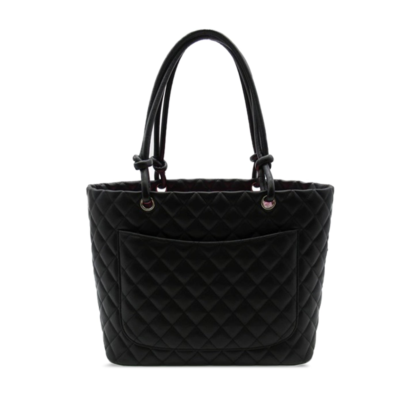 Chanel Cambon Ligne Tote Black Calfskin Silver
