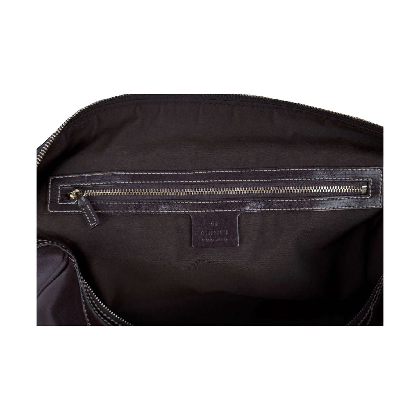 Gucci Dark Brown Leather GG Britt Boston Bag - '10s