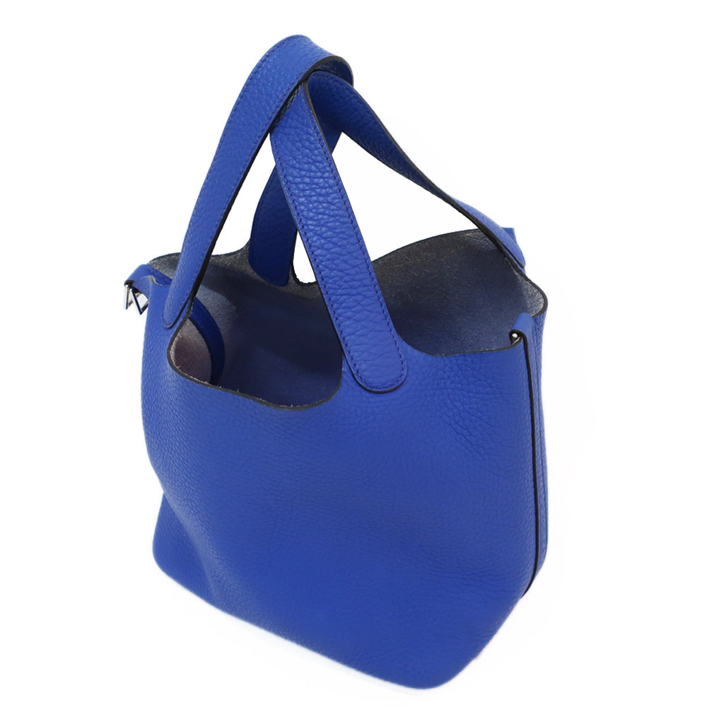 Hermes Picotin Lock PM  OÃƒÂ¥Ã‹â€ Ã‚Â» 2011 made blue electric silver gware trion claims handbags ladies ÃƒÂ¢Ã¢â‚¬â€œÃ‚Â¡ antique