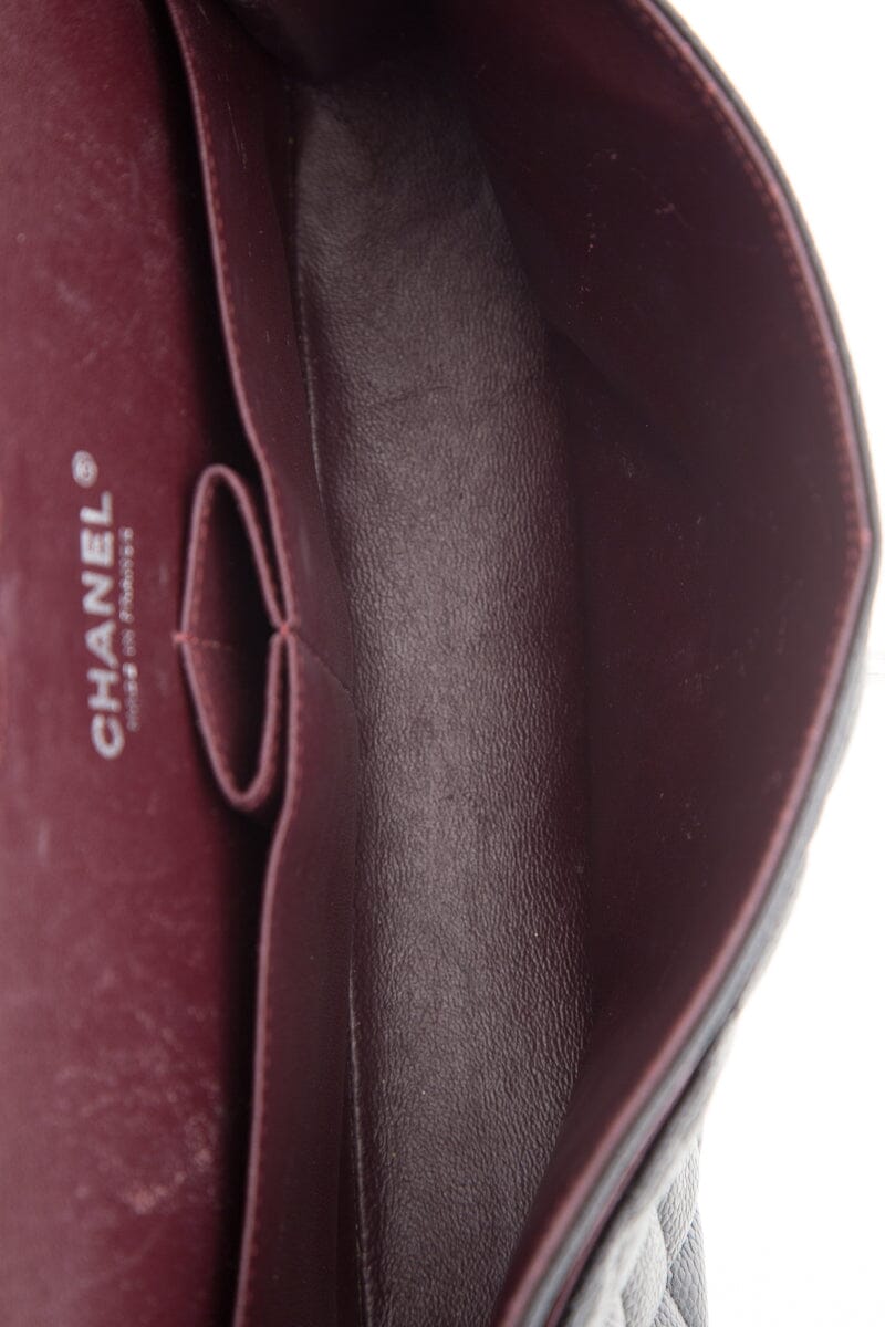Chanel 2016 Black Caviar Double Flap Handbag with Silver Hardware