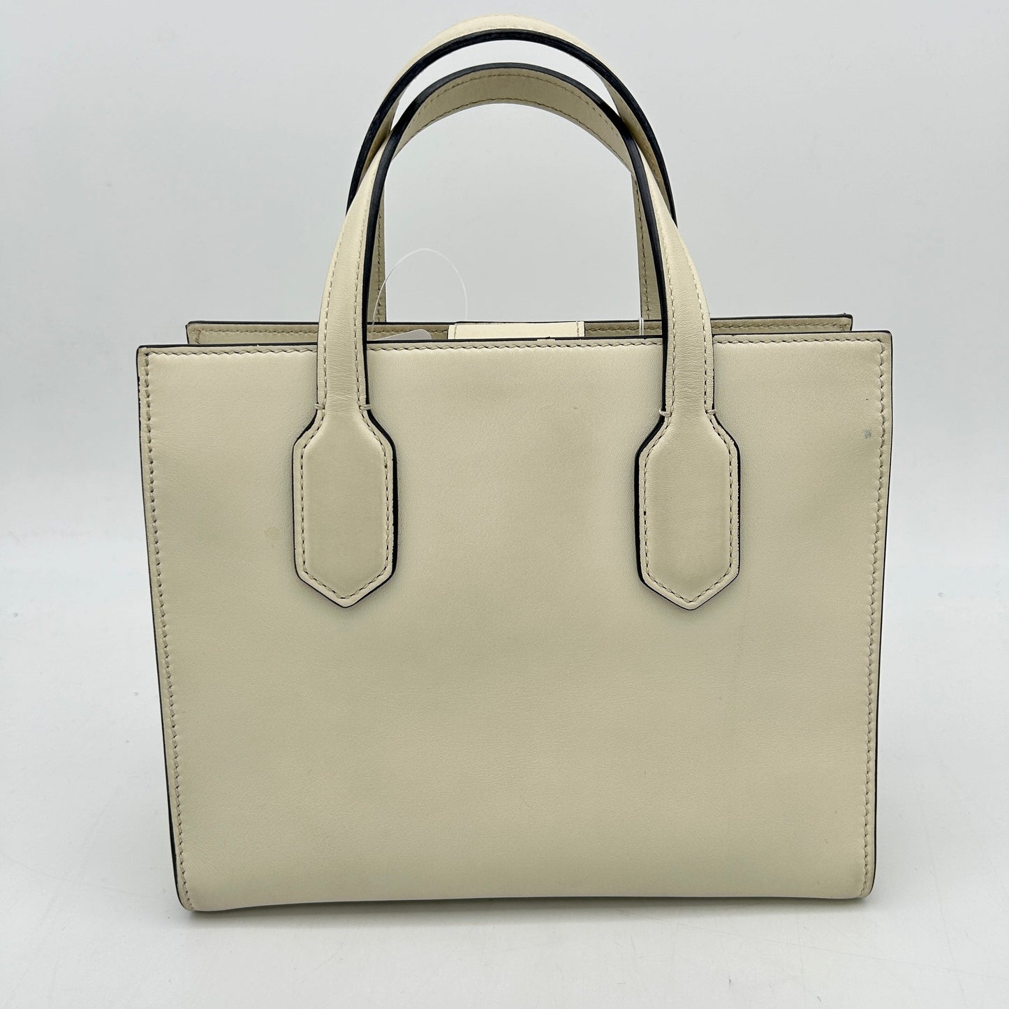 Gucci GG Ribbon White Satchel Leather Handbag Small