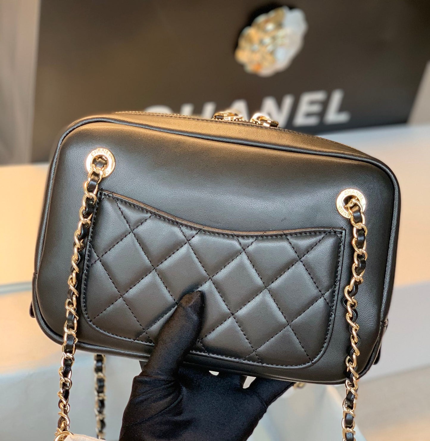 CHL Camera Cubic GLAMIamonds Black Bag For Women 12.5cm/4.9in
