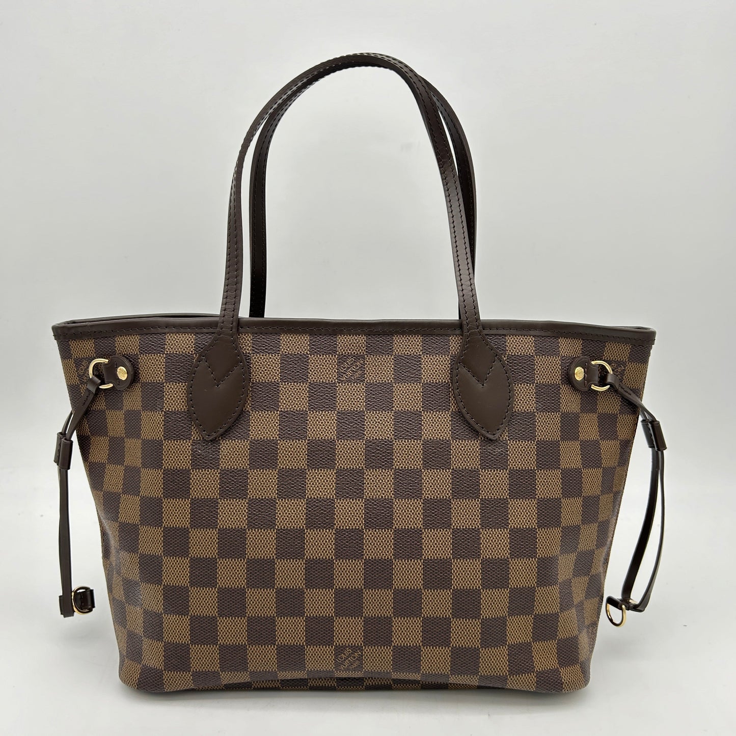 Louis Vuitton Neverfull PM Damier Ebene Tote Bag Brown