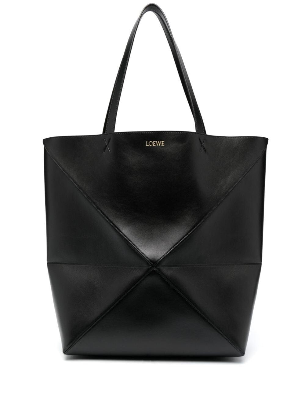 Loewe Men Xl Puzzle Fold Tote In Shiny Calfskin
