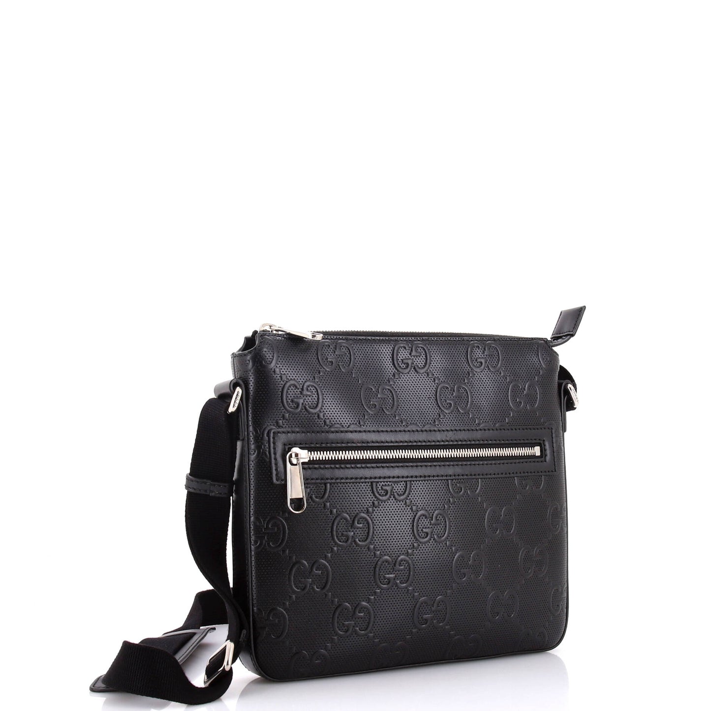 Signature Zip Messenger Bag Guccissima Leather Small