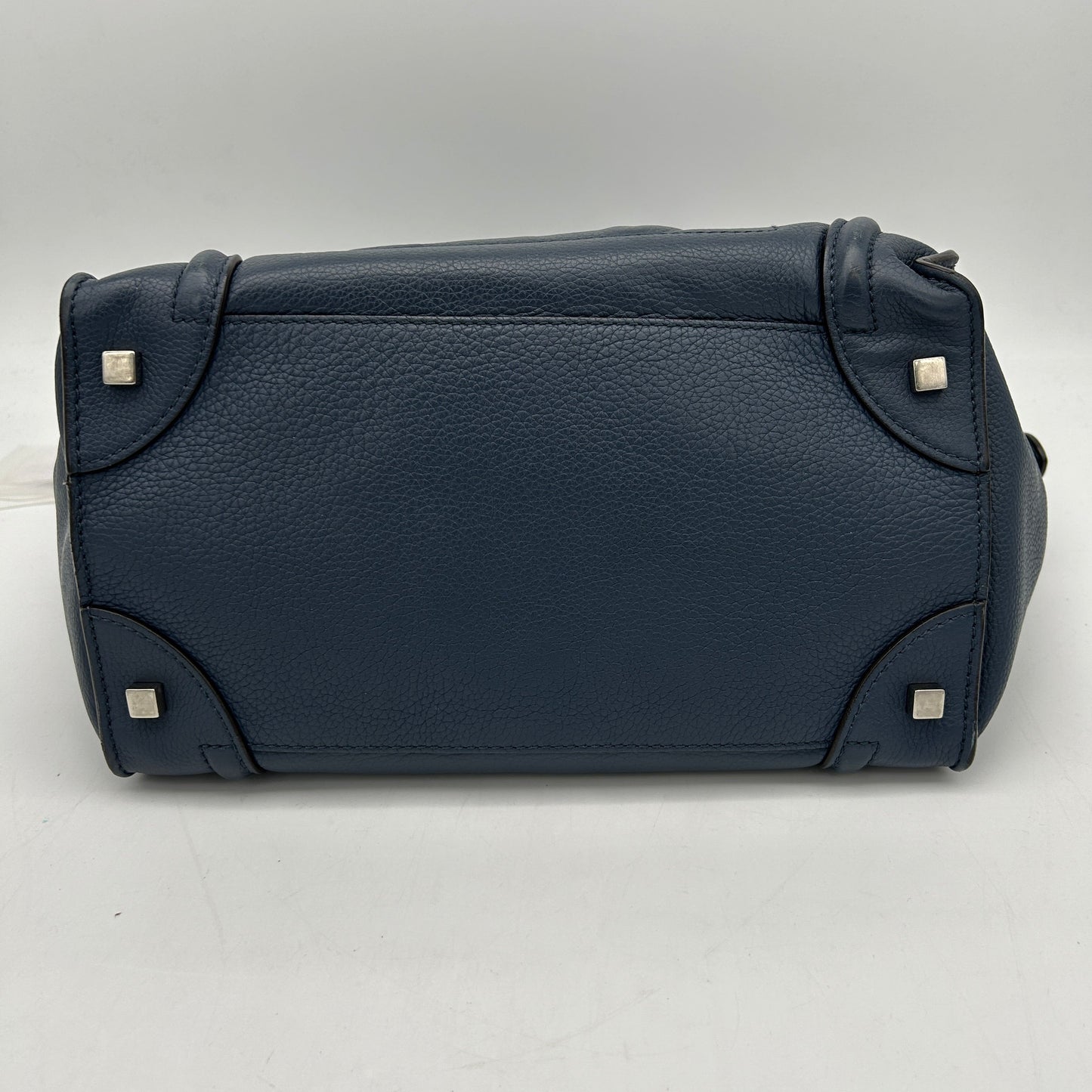 Celine Ragger Micro Shopper Navy Calf Leather Handbag