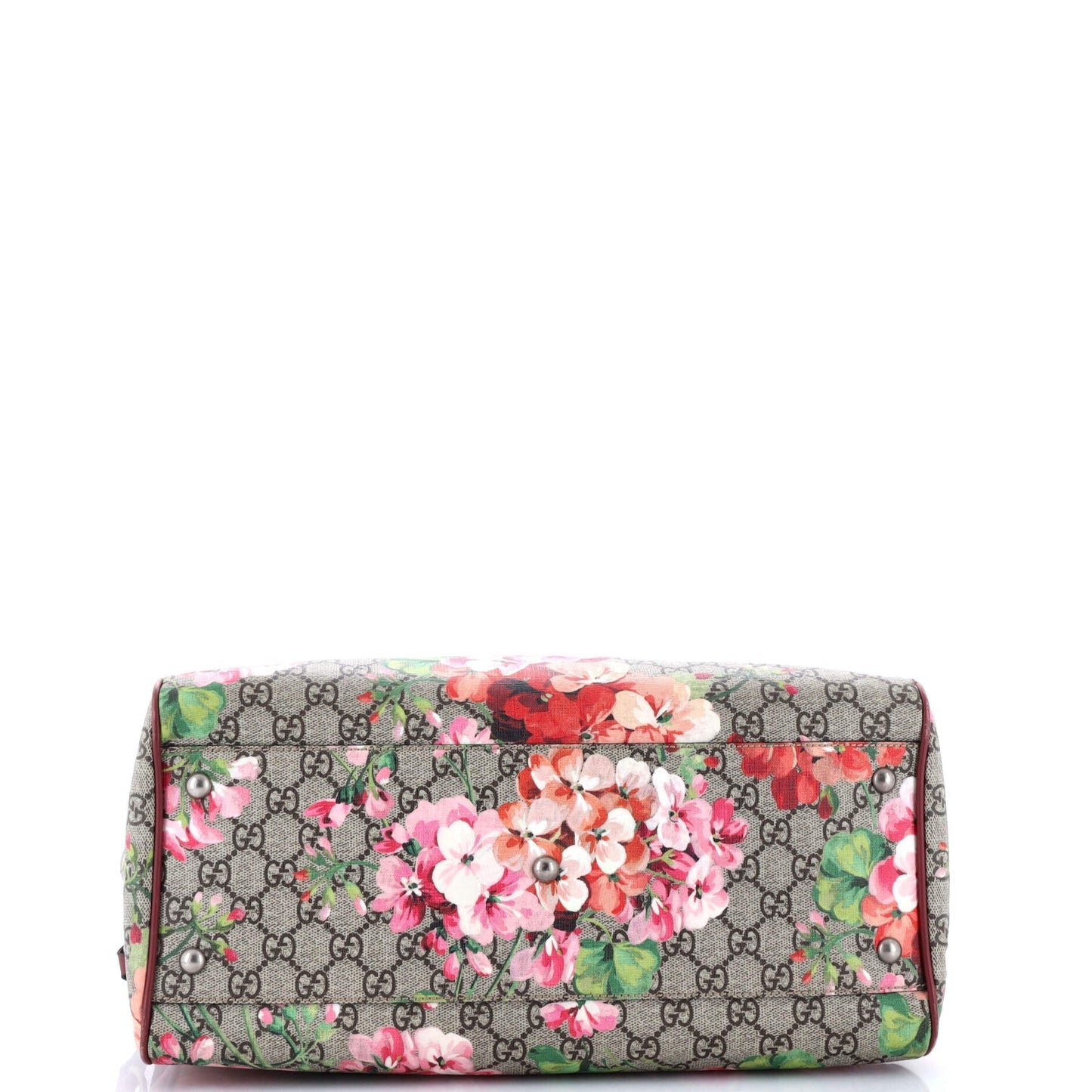 Convertible Boston Bag Blooms Print GG Coated Canvas Medium
