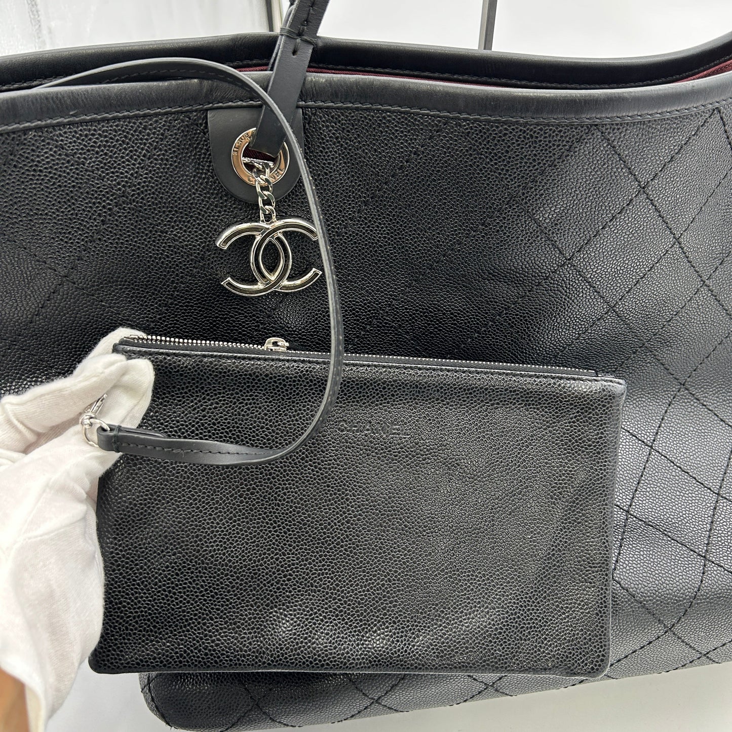 Chanel Grained Calfskin Large Shopping Fever Tote Black LA26298